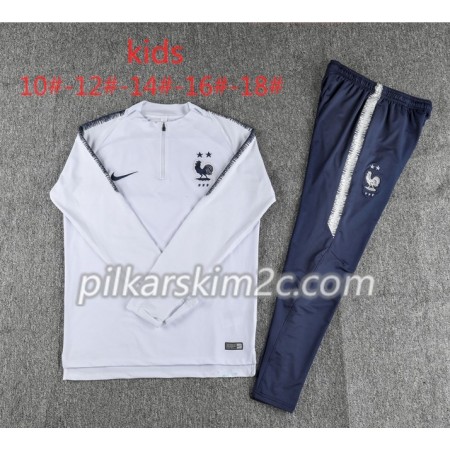 Francja 2 Stars Dziecięca Komplet Bluzy Treningowe Biały 2018